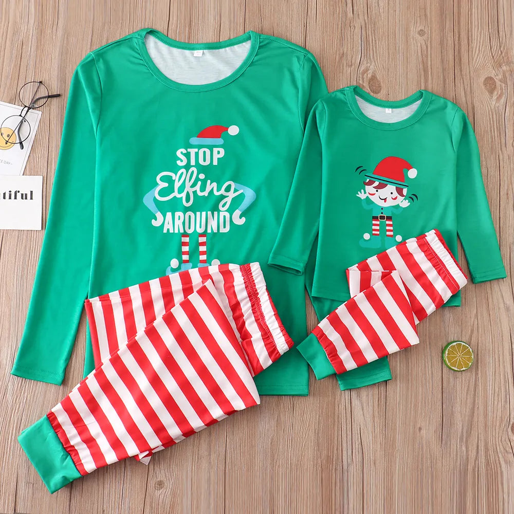 Stop Elfing Around Family Matching Christmas Pyjamas